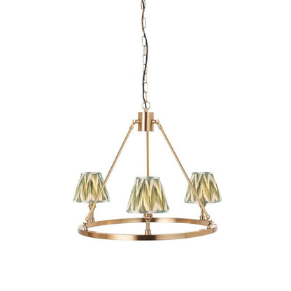 Chester & Zigzag 3 Light Brass Pendant Ceiling Light