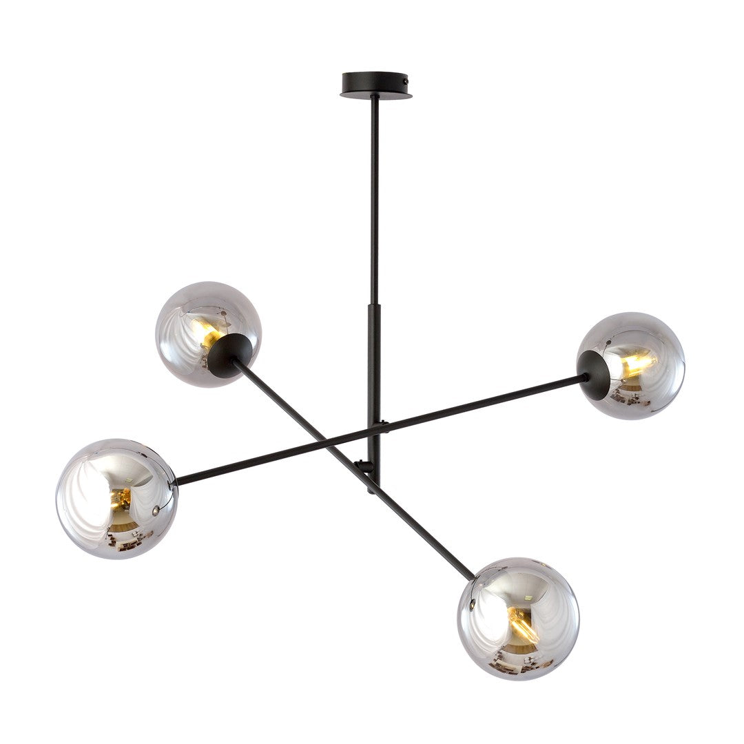 Linear 4 Light Pendant Black & Graphite