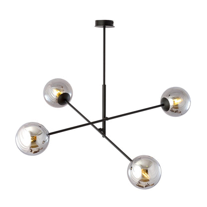 Linear 4 Light Pendant Black & Graphite