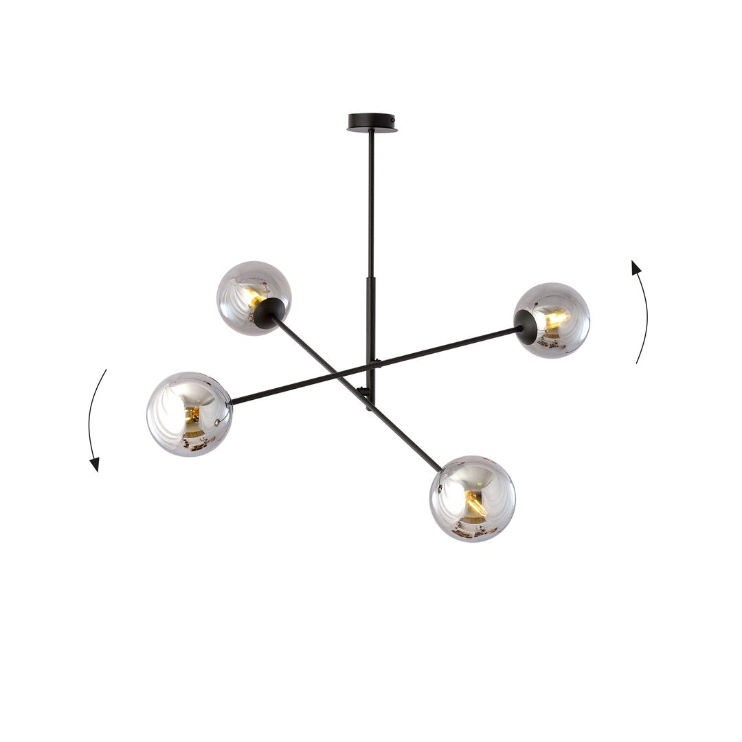 Linear 4 Light Pendant Black & Graphite
