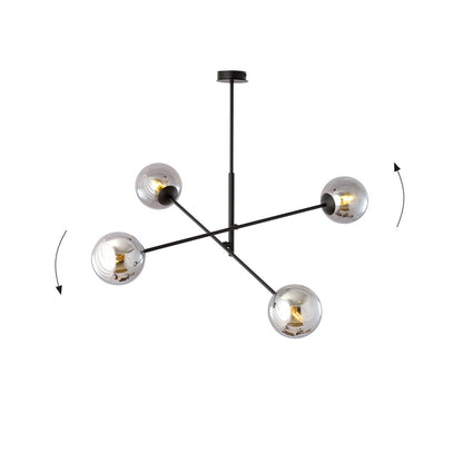 Linear 4 Light Pendant Black & Graphite