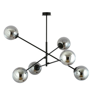 Linear 6 Light Pendant Black & Graphite