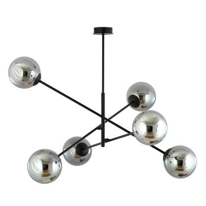 Linear 6 Light Pendant Black & Graphite