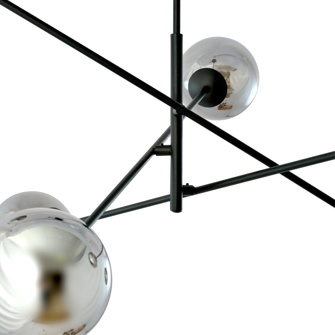 Linear 6 Light Pendant Black & Graphite