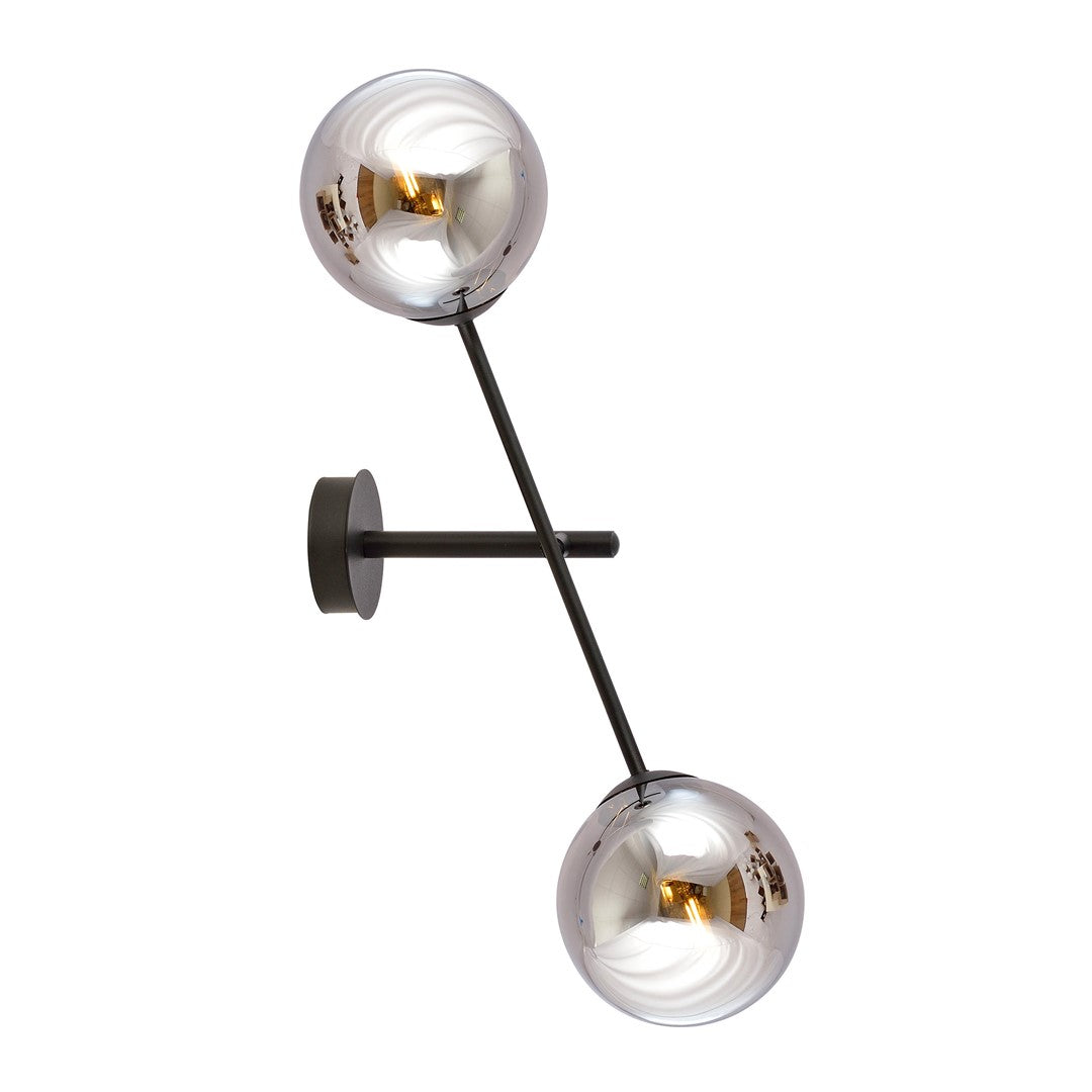 Linear 2 Light Wall Light Black & Graphite