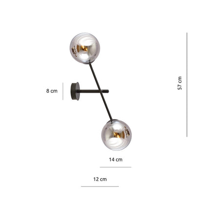 Linear 2 Light Wall Light Black & Graphite