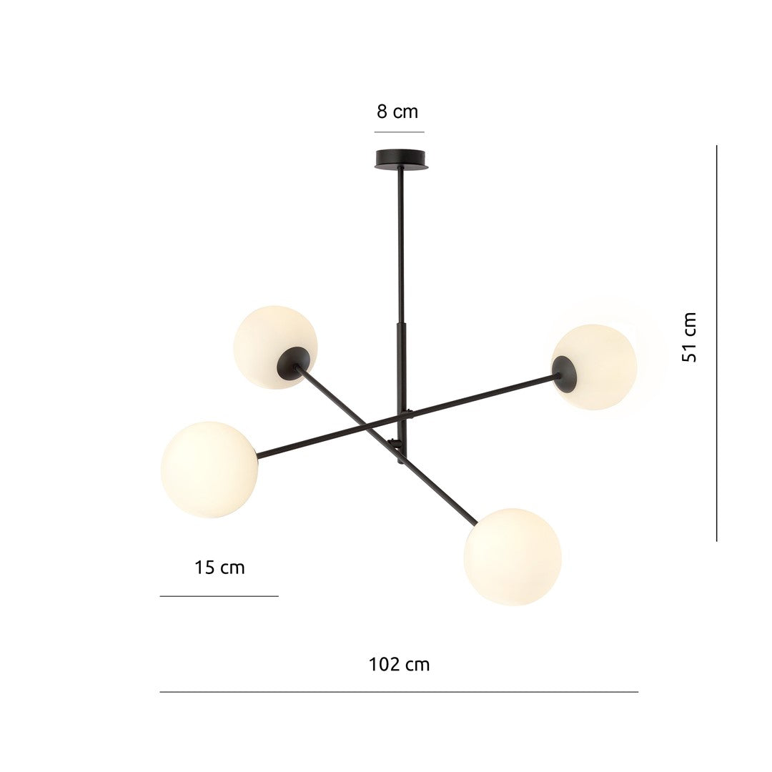 Linear 4 Light Pendant Black & White