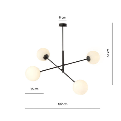 Linear 4 Light Pendant Black & White