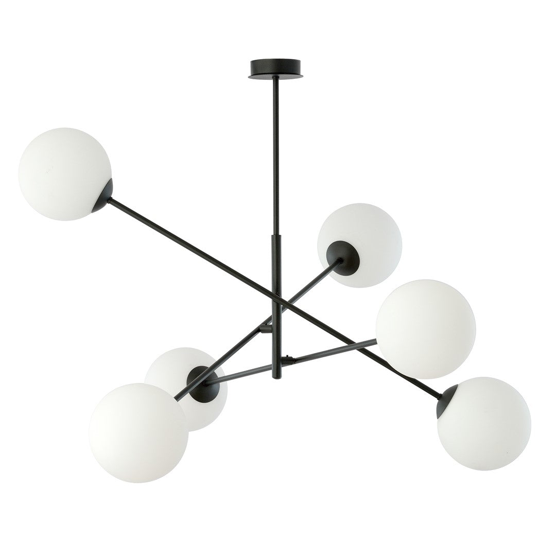 Linear 6 Light Pendant Black & White