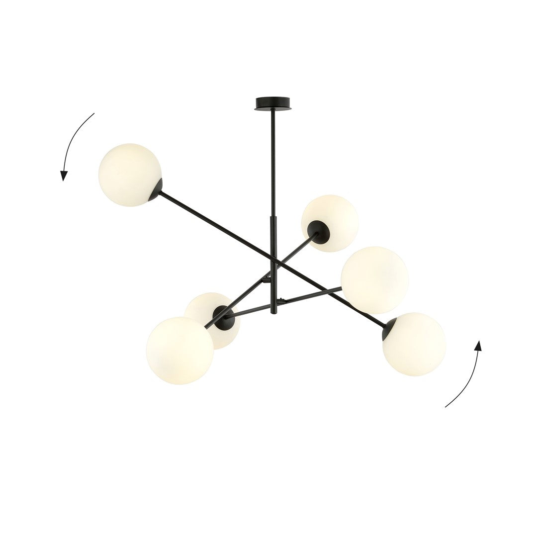 Linear 6 Light Pendant Black & White