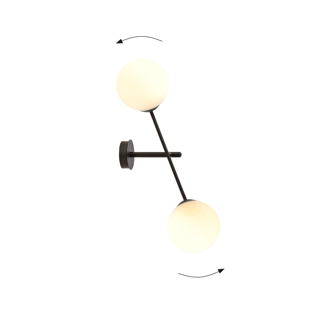Linear 2 Light Wall Light Black & White