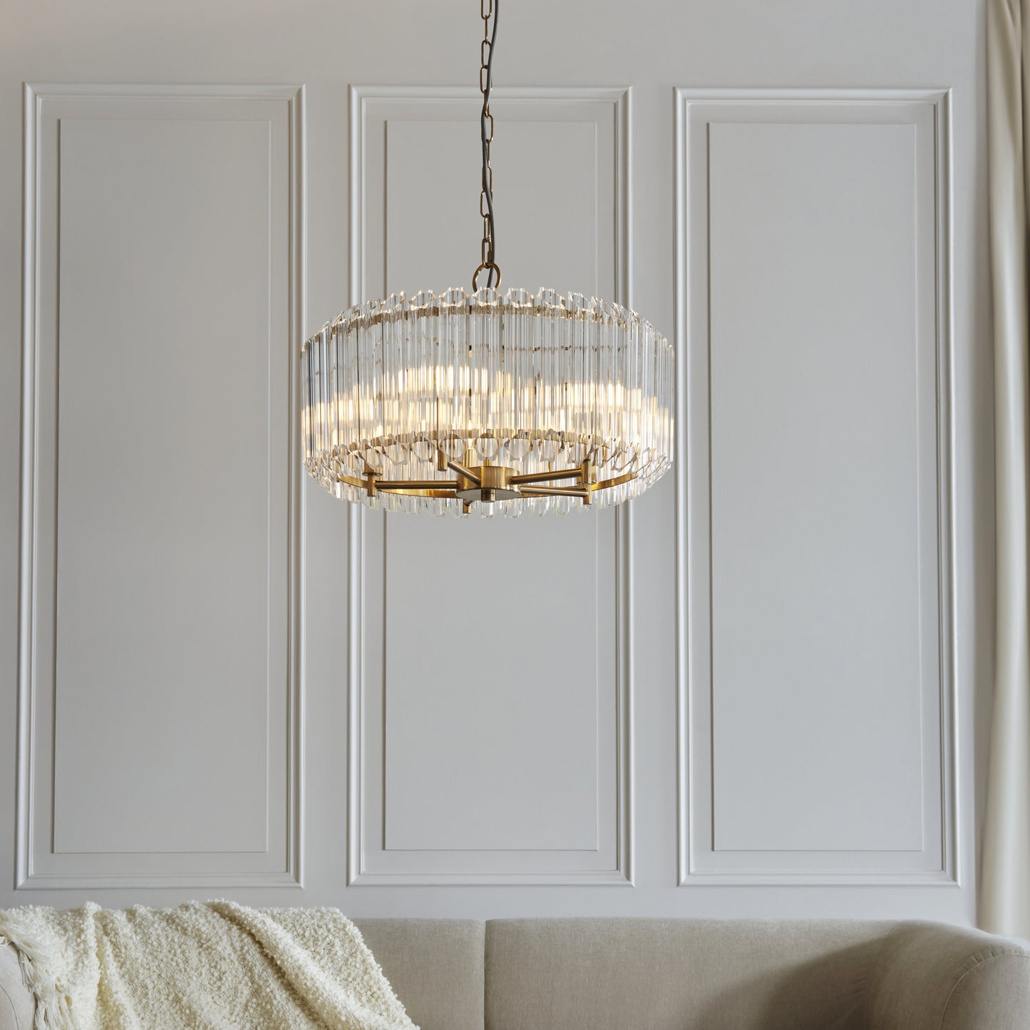 Valentina 5 Light Pendant Brushed Aged Brass