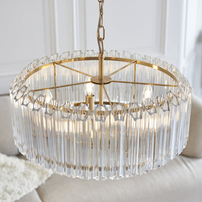 Valentina 5 Light Pendant Brushed Aged Brass