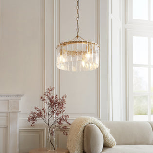 Karine 3 Light Pendant Brushed Aged Brass