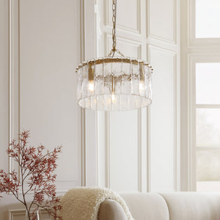 Karine 3 Light Pendant Brushed Aged Brass