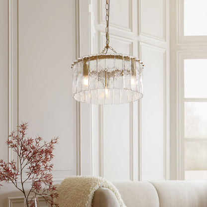 Karine 3 Light Pendant Brushed Aged Brass
