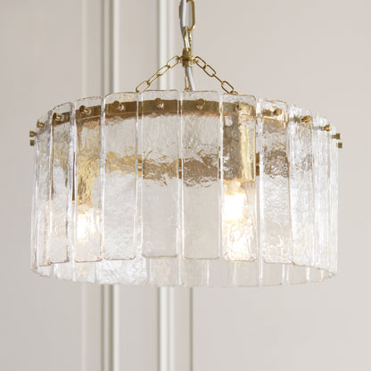 Karine 3 Light Pendant Brushed Aged Brass