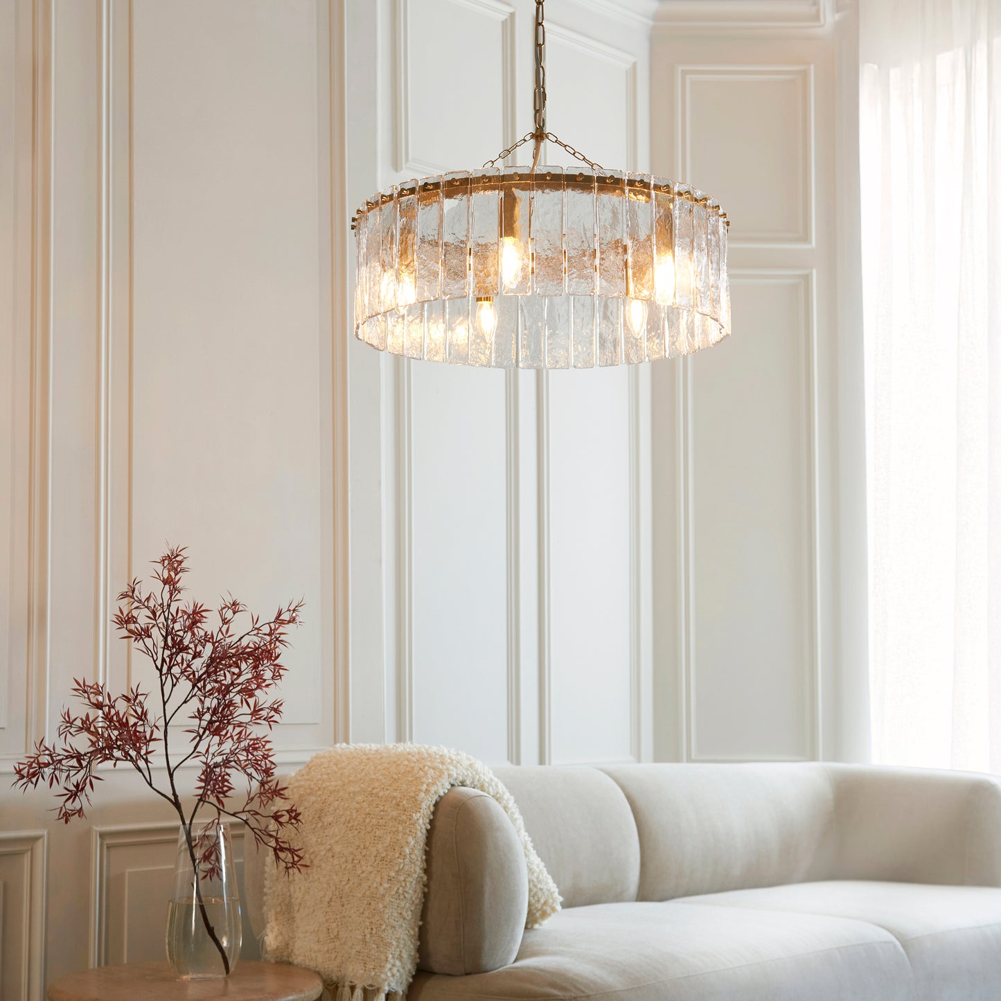 Karine 5 Light Pendant Brushed Aged Brass