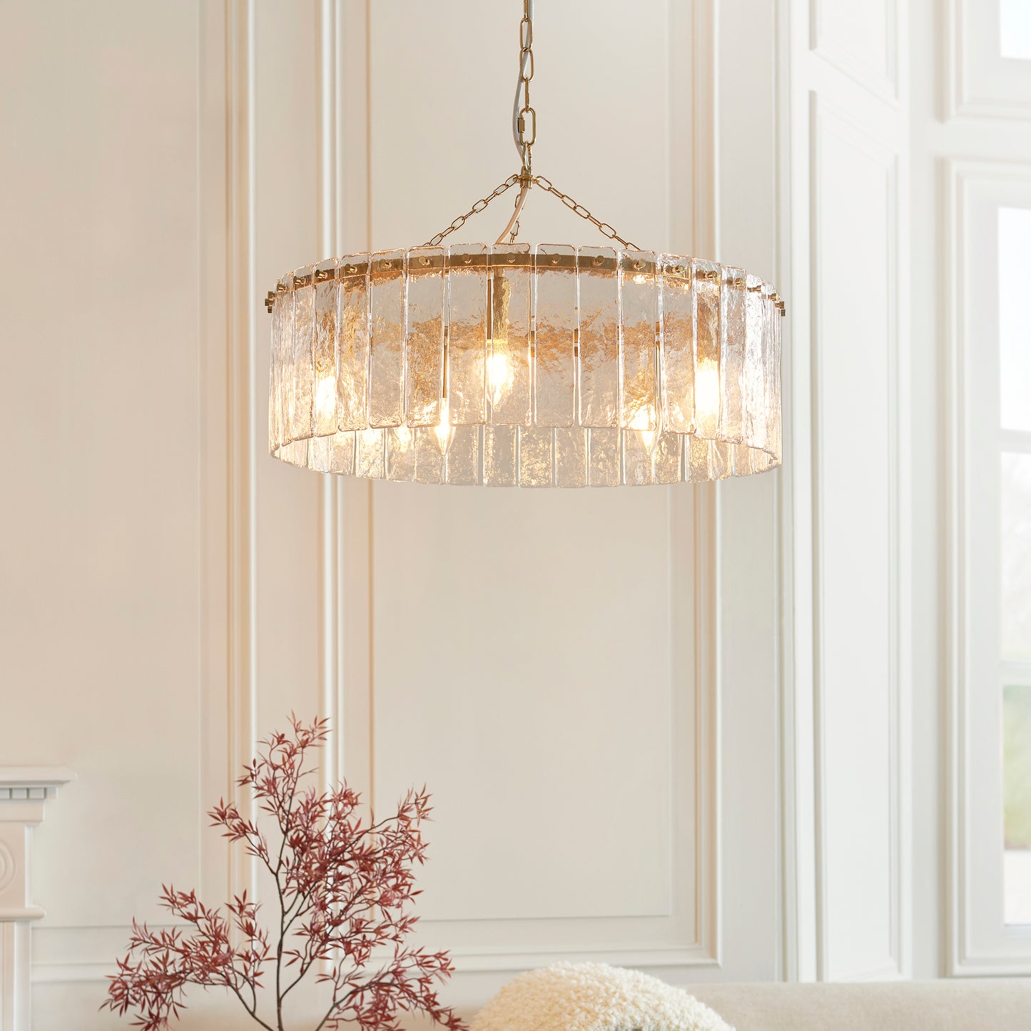 Karine 5 Light Pendant Brushed Aged Brass