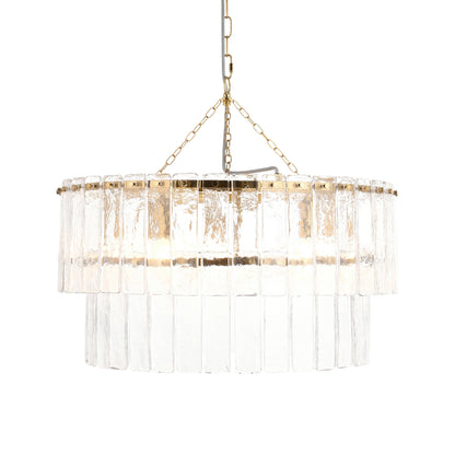 Karine 5 Light Tiered Pendant Brushed Aged Brass