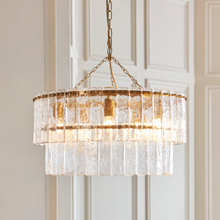 Karine 5 Light Tiered Pendant Brushed Aged Brass