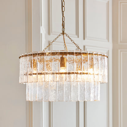 Karine 5 Light Tiered Pendant Brushed Aged Brass