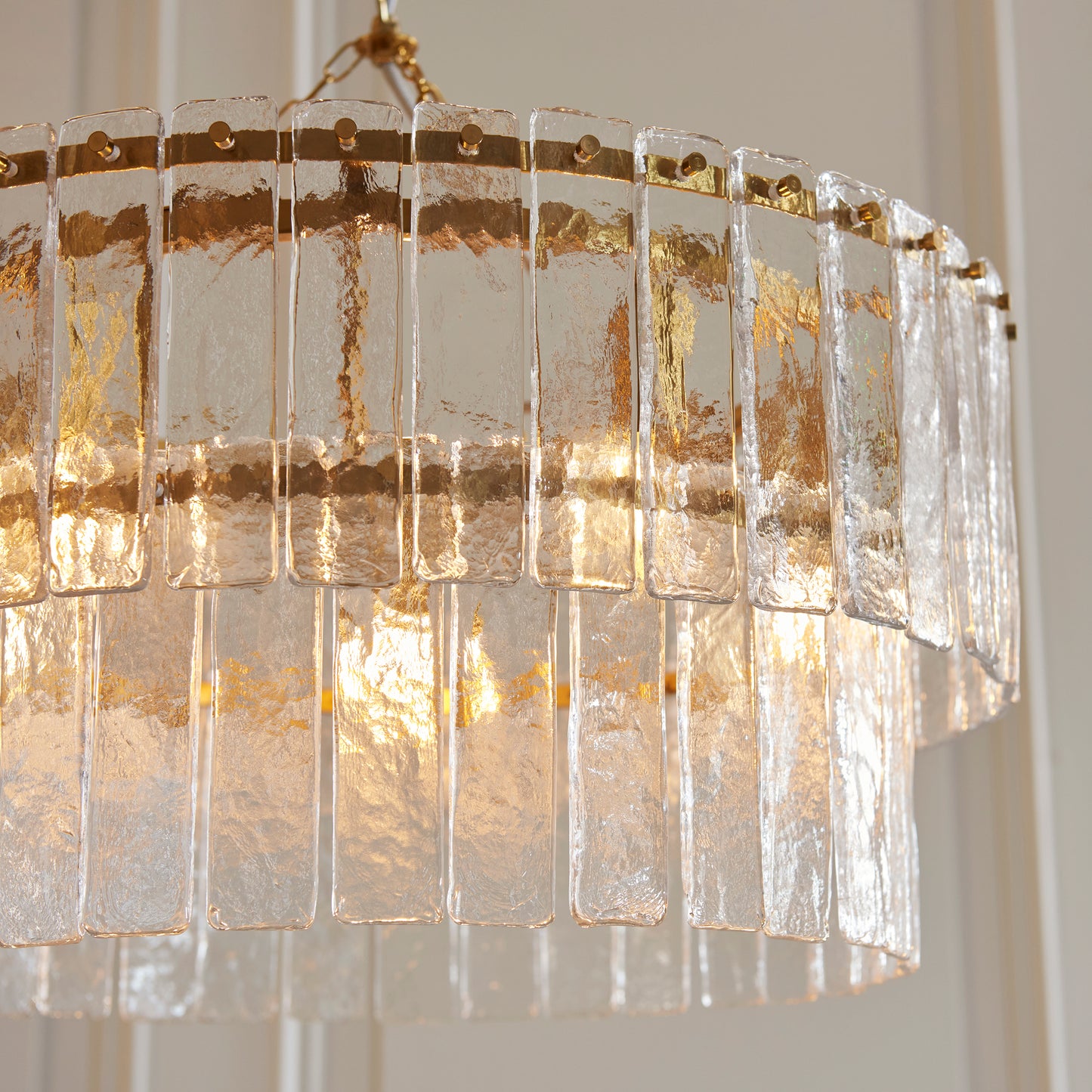 Karine 5 Light Tiered Pendant Brushed Aged Brass