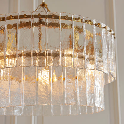 Karine 5 Light Tiered Pendant Brushed Aged Brass