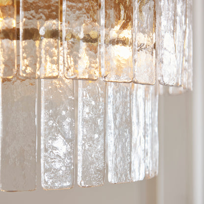 Karine 5 Light Tiered Pendant Brushed Aged Brass