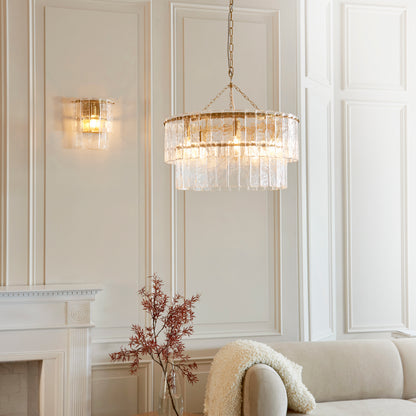 Karine 5 Light Tiered Pendant Brushed Aged Brass