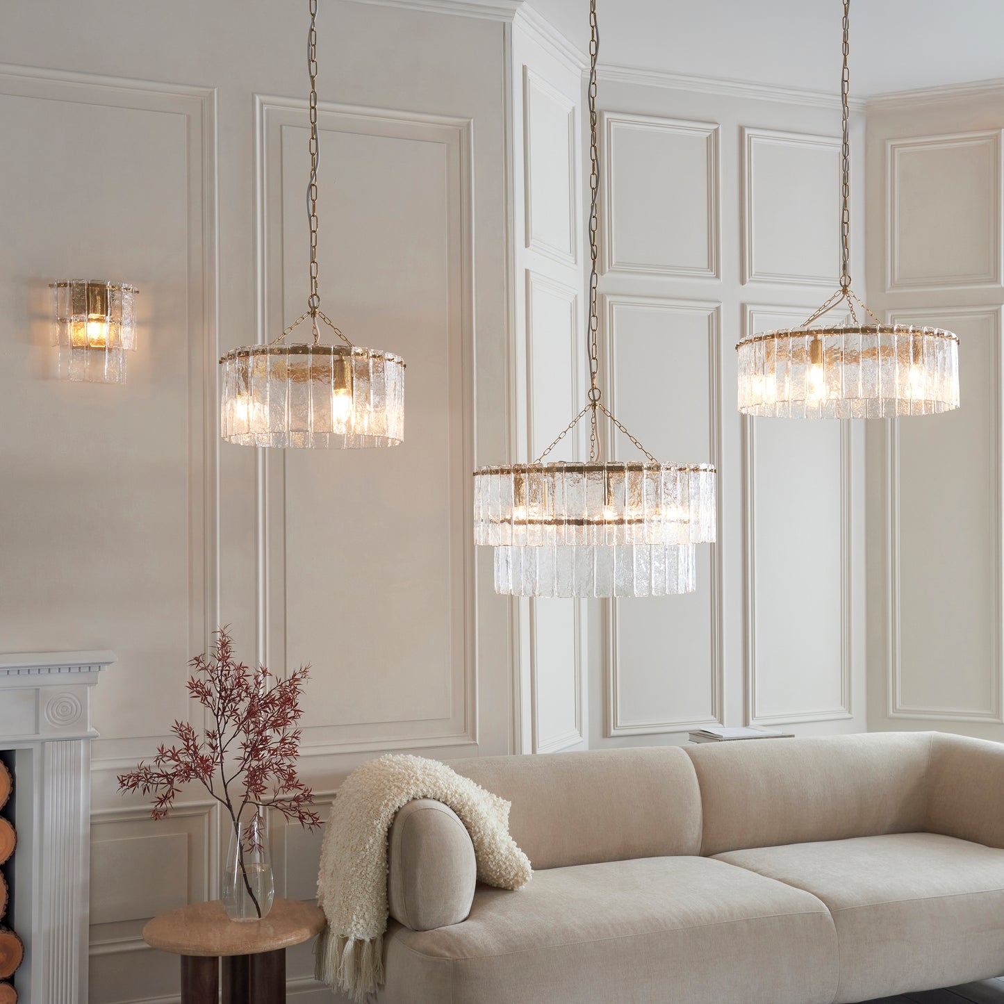 Karine 5 Light Tiered Pendant Brushed Aged Brass