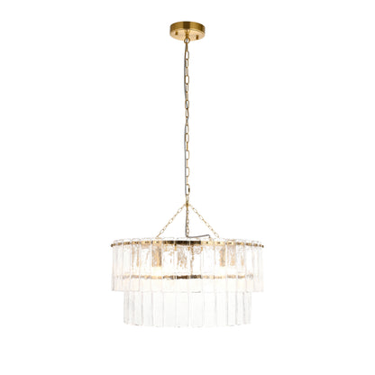 Karine 5 Light Tiered Pendant Brushed Aged Brass
