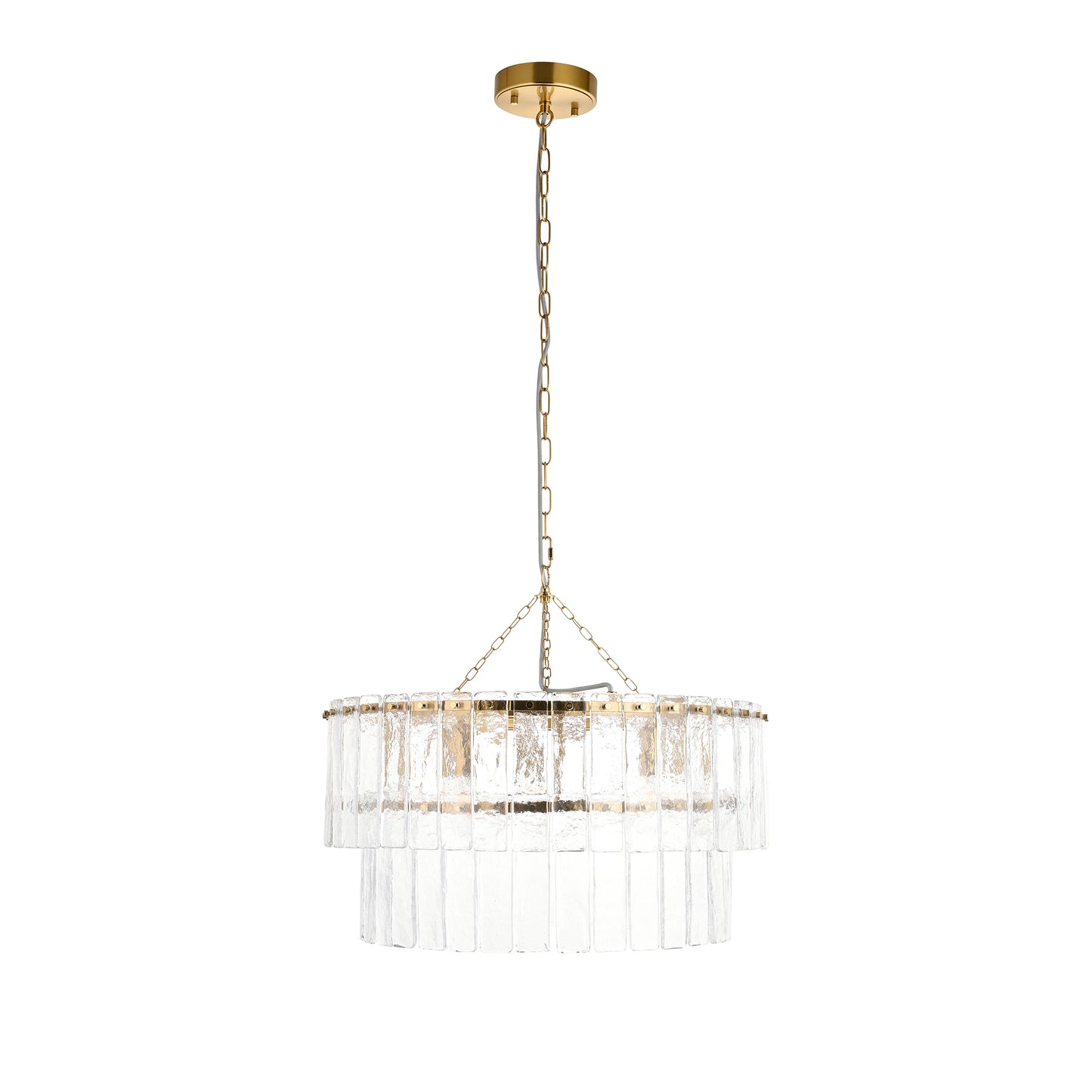 Karine 5 Light Tiered Pendant Brushed Aged Brass
