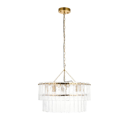 Karine 5 Light Tiered Pendant Brushed Aged Brass