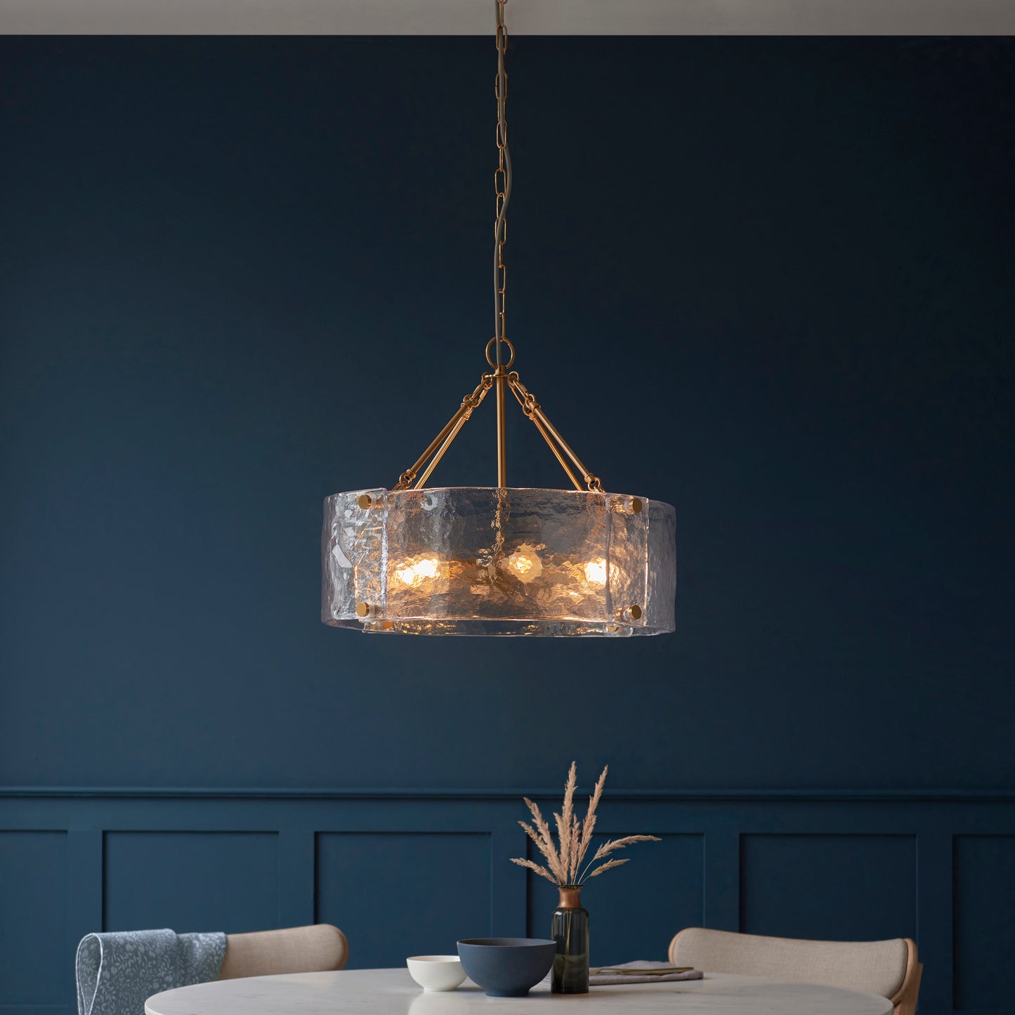Keller 6 Light Pendant Brushed Aged Brass