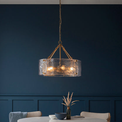 Keller 6 Light Pendant Brushed Aged Brass