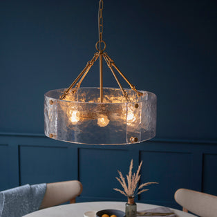 Keller 6 Light Pendant Brushed Aged Brass