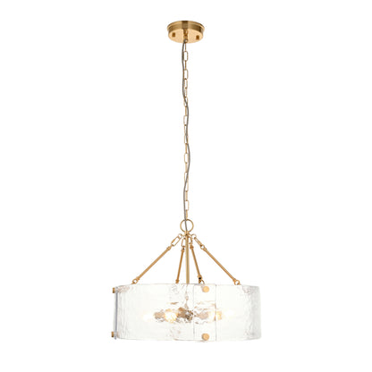 Keller 6 Light Pendant Brushed Aged Brass