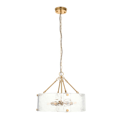 Keller 6 Light Pendant Brushed Aged Brass