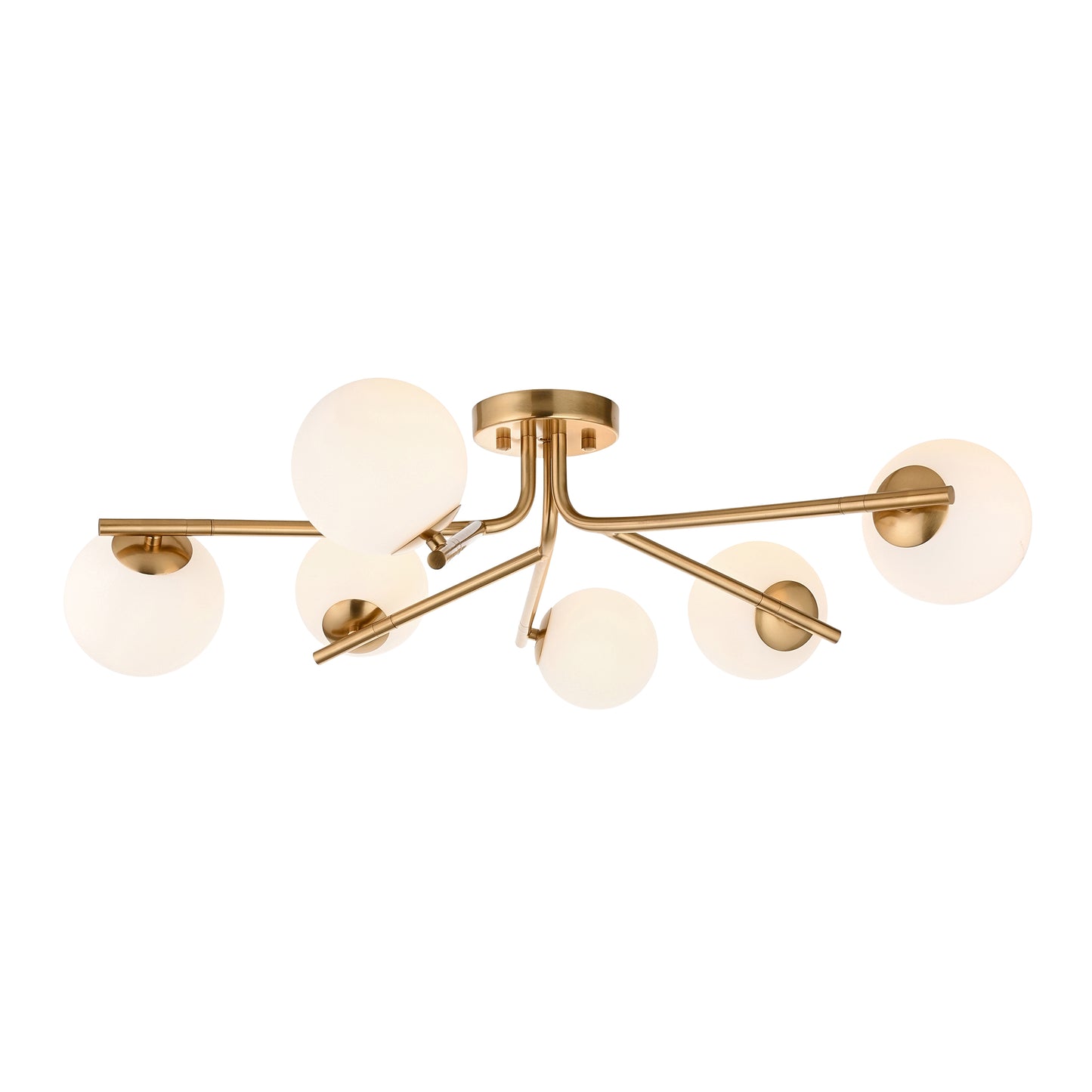 Aaron 6 Light Semi Flush Brass
