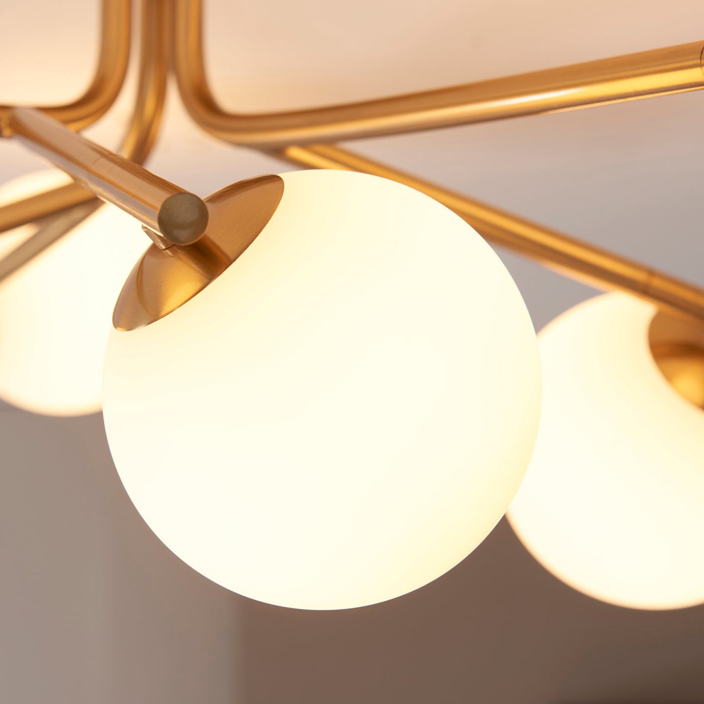 Aaron 6 Light Semi Flush Brass
