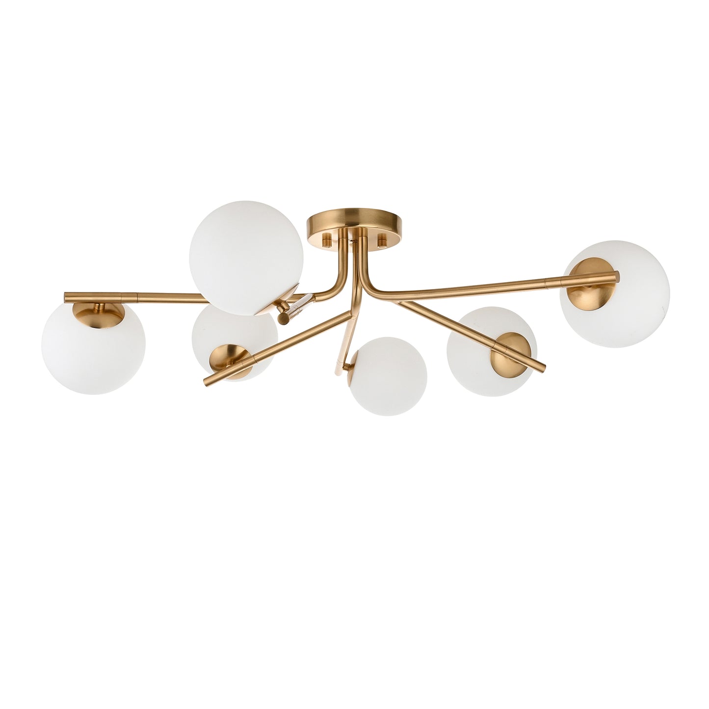 Aaron 6 Light Semi Flush Brass