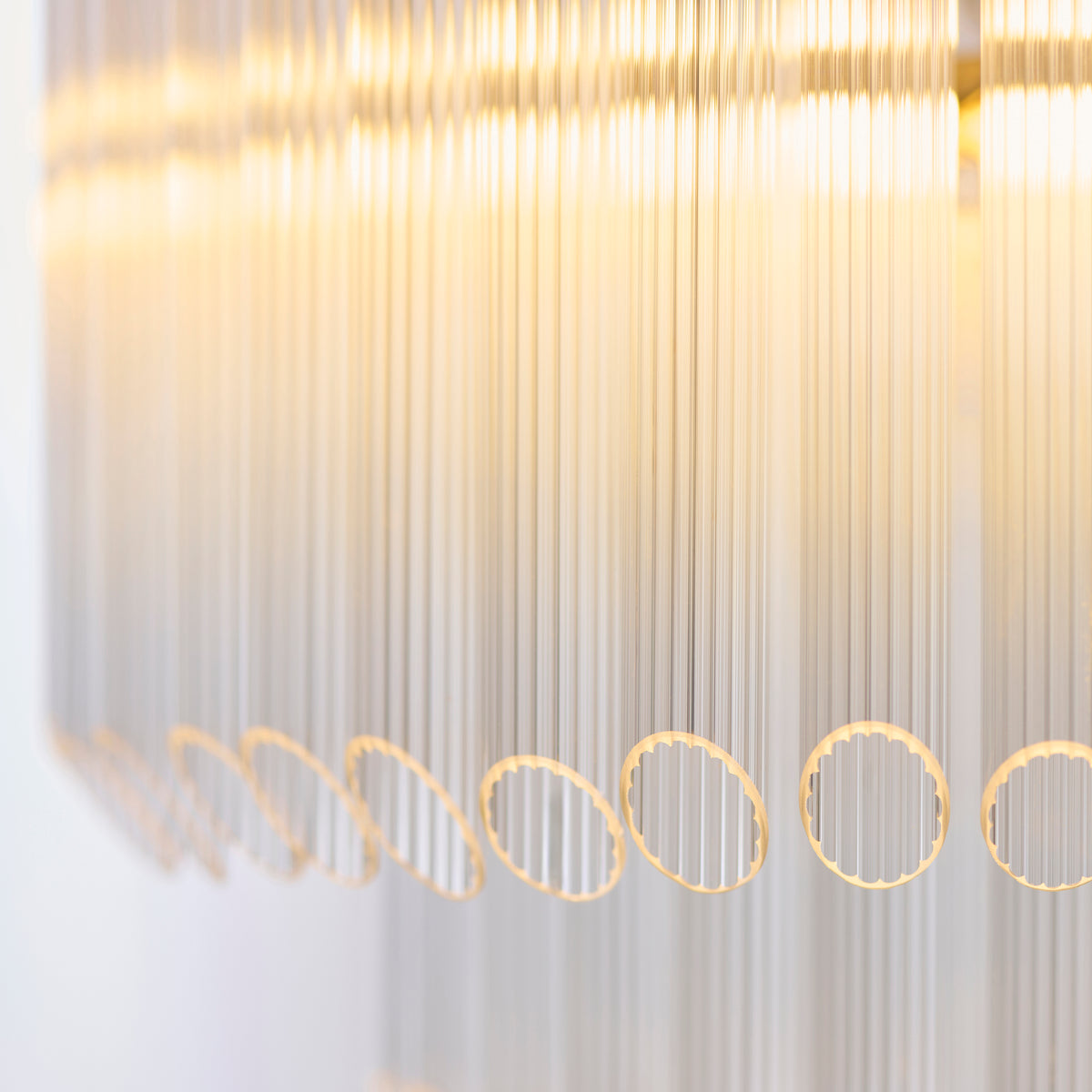 Montpellier 3 Light Aged Brass & Ribbed Glass Pendant light
