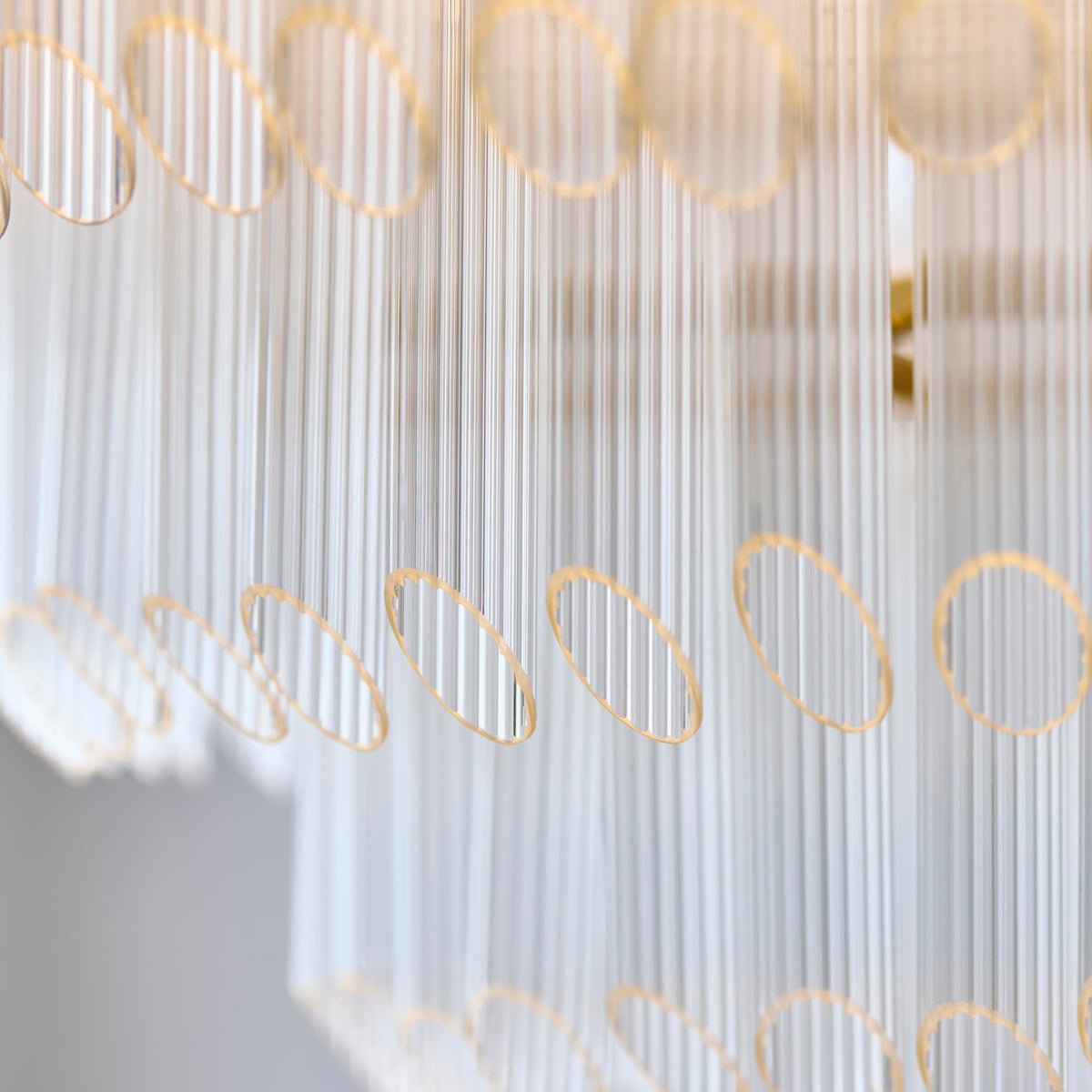 Montpellier 6 Light Aged Brass & Ribbed Glass Pendant Light