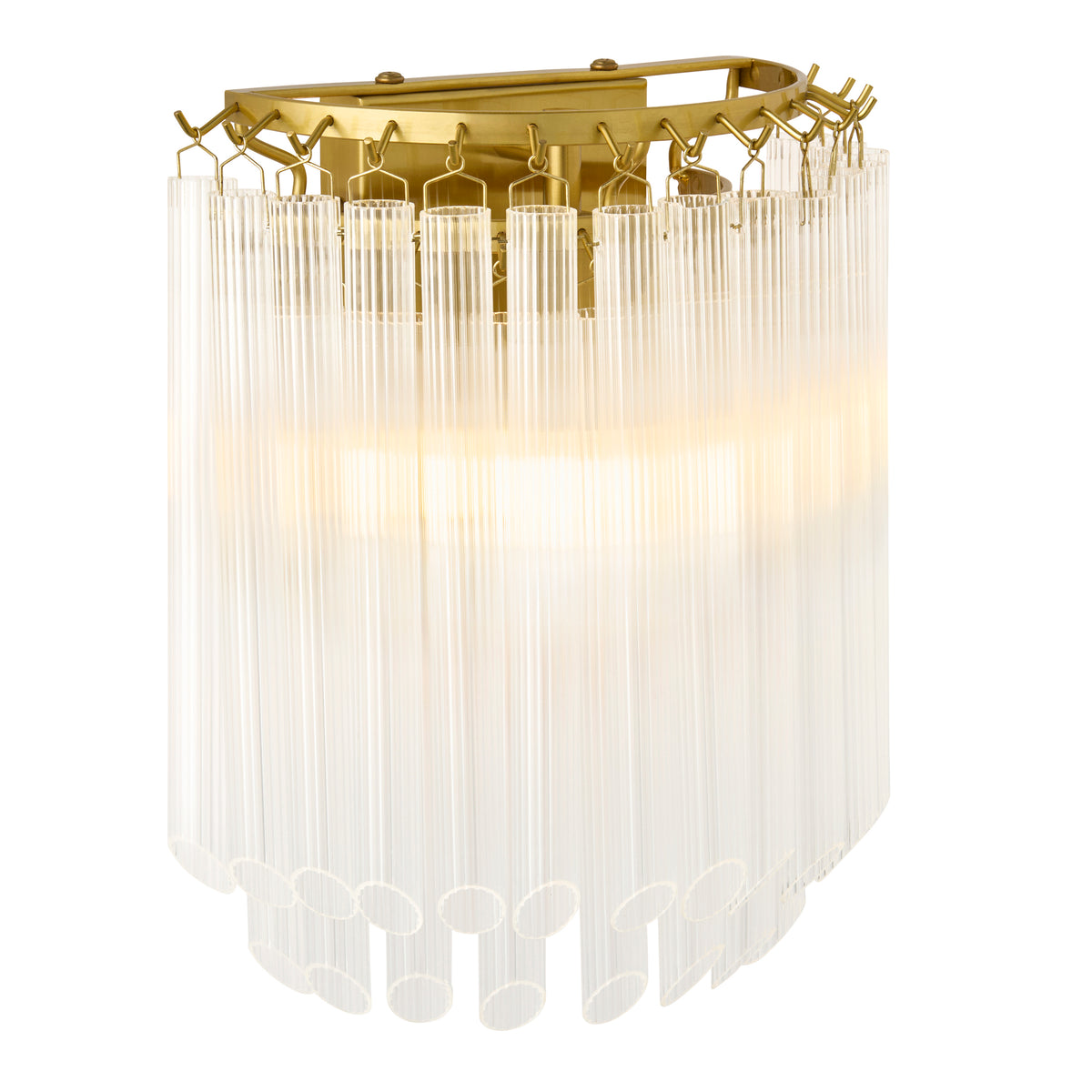 Montpellier Aged Brass & Ribbed Glass Wall Light