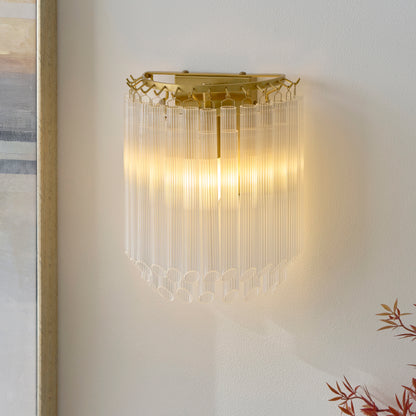 Montpellier Aged Brass & Ribbed Glass Wall Light