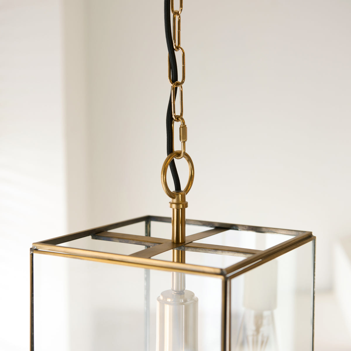 Hammond Grand Aged Brass & Clear Glass Pendant Ceiling Light