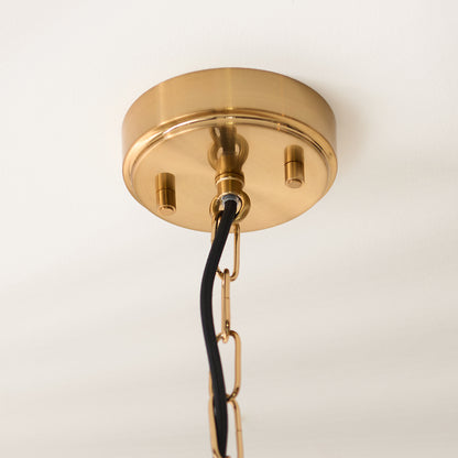 Hammond Grand Aged Brass & Clear Glass Pendant Ceiling Light