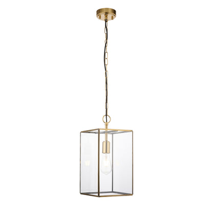 Hammond Grand Aged Brass & Clear Glass Pendant Ceiling Light