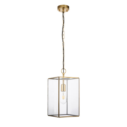 Hammond Grand Aged Brass & Clear Glass Pendant Ceiling Light